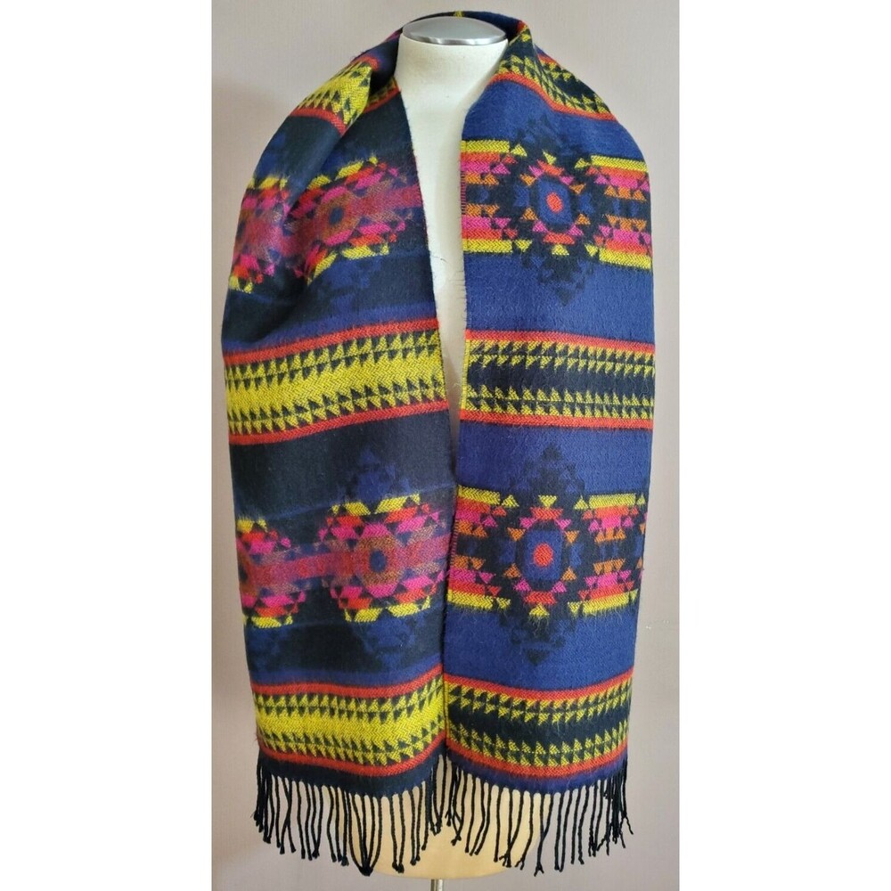 Softer Than Cashmere D&Y Scarf Southwest Multicolor Rainbow Long 66"x 11" Unisex